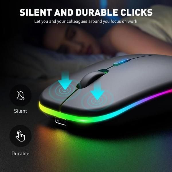 HP W10 Wireless Mouse - Slim Silent Stylish 2.4GHz Wireless Optical Mouse With Ergonomic Design Plug And Play USB Receiver For Laptop PC (Random Color) - Image 3
