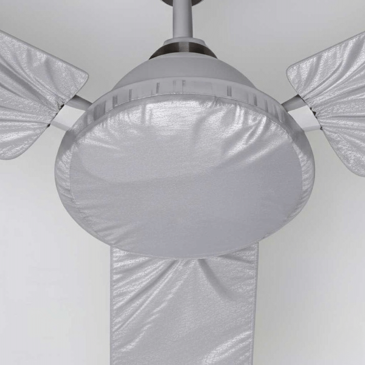 Dustproof Parachute Fabric Ceiling Fan Cover Set – 3 Blade Covers + 1 Motor Cover - Image 4