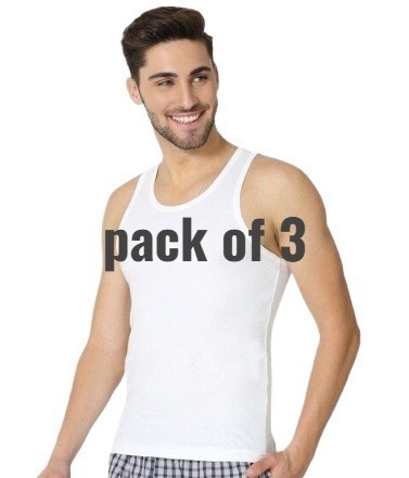 Pack of 3 White Men's Vest (Banyan) – Soft Cotton Sleeveless Undershirt for Daily Wear - Image 2