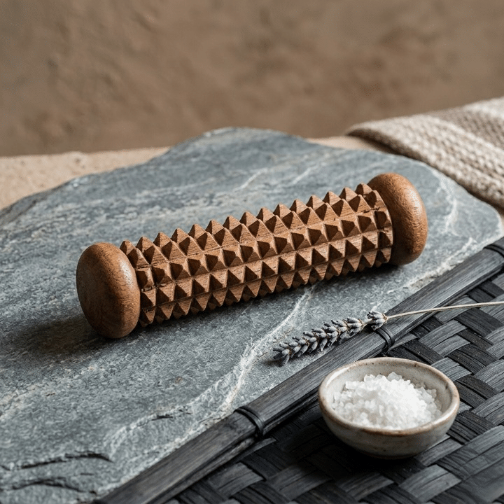 Handcrafted Wooden Palm Massager – Reflexology & Acupressure Hand Roller - Image 3