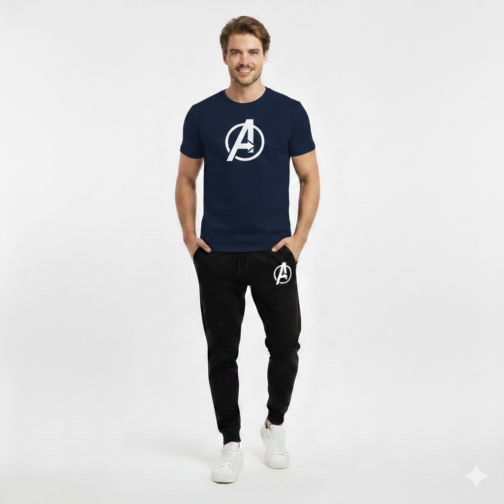 Stylish two Peice A Printed Round Neck Half Sleeves Casual Tracksuit Amazing And Trendy T Shirt And trouser for men and boys Gym Part Shirt And Jogging Track - Image 8