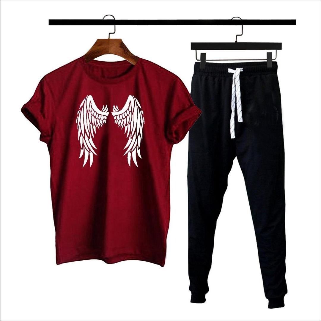 Premium Micro Men’s Tracksuit Angel Print – Comfortable Sportswear | Gym & Workout Suit - Image 2