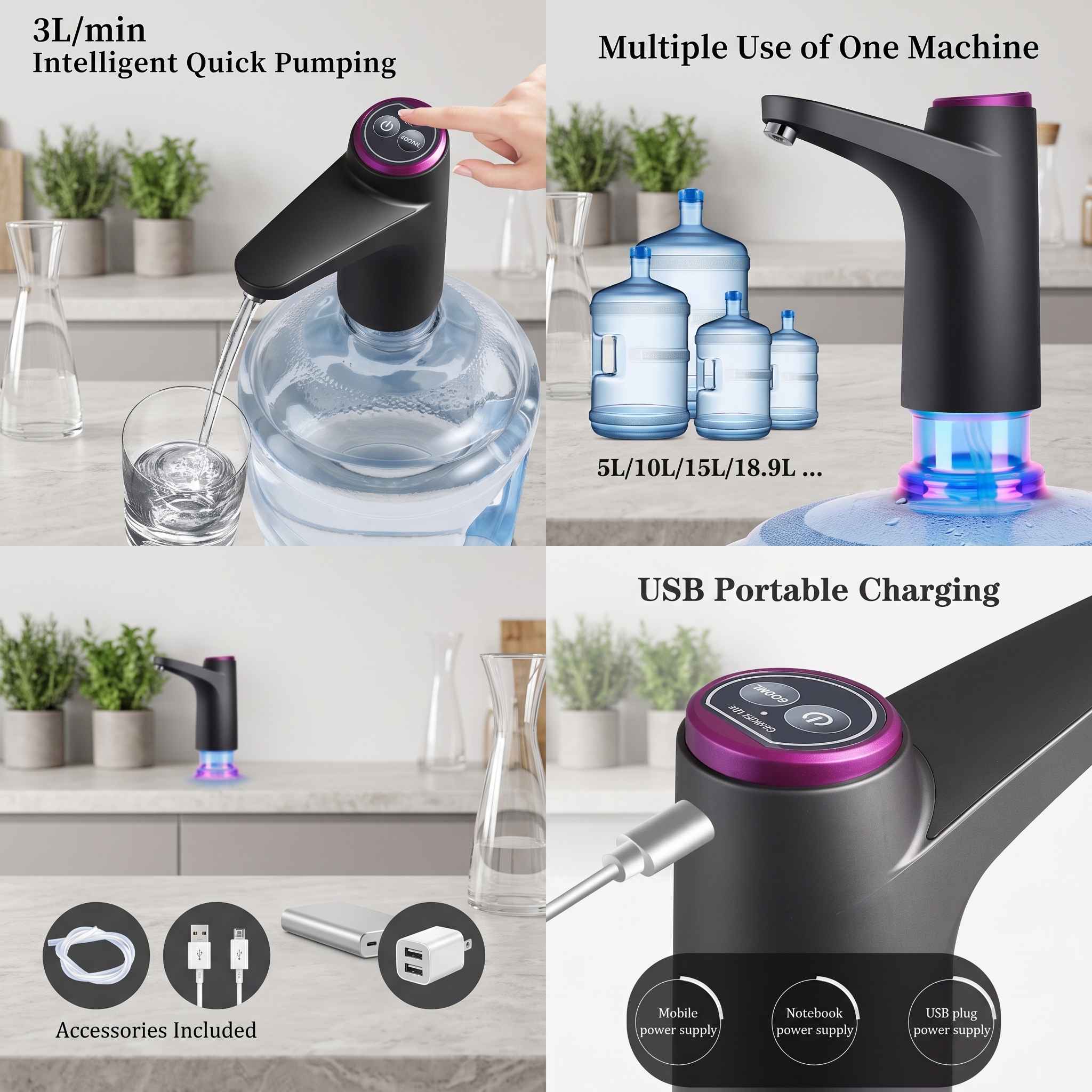 Automatic Portable Water Bottle Pump Dispenser - Image 2