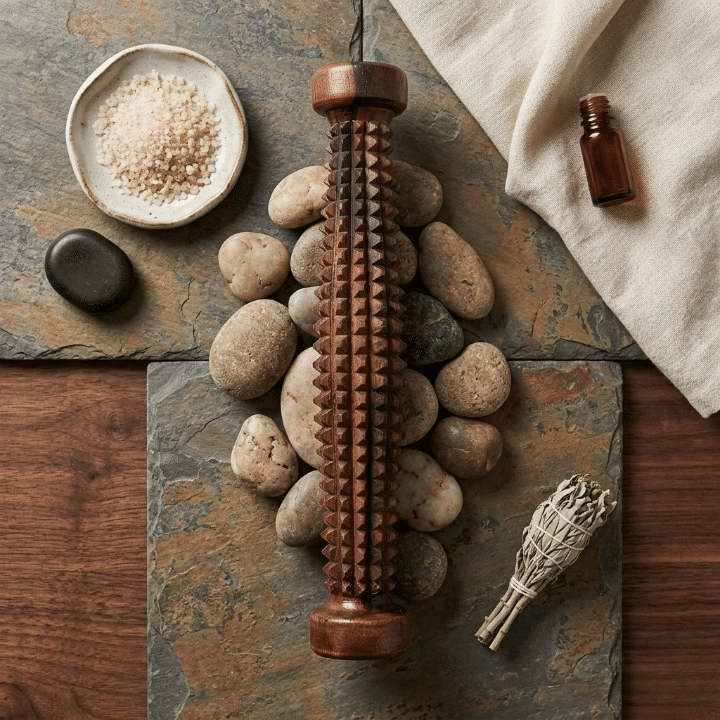 Handcrafted Wooden Palate Massager – Reflexology & Acupuncture Roller - Image 4