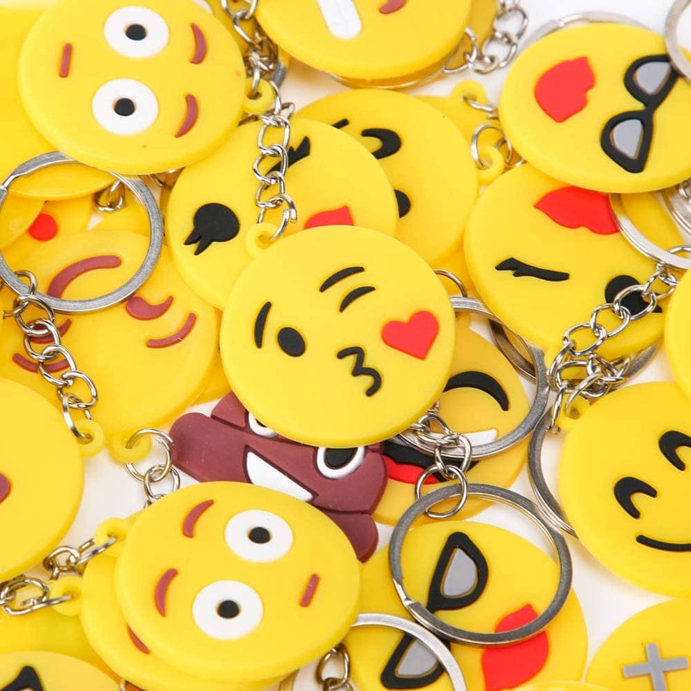 Pack of 3 Assorted Round Emoji Reaction Keychains – Plastic Smiley Face Charms (Random Designs) - Image 6