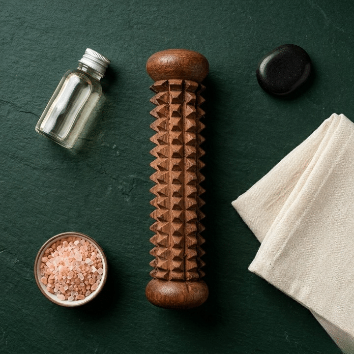 Handcrafted Wooden Palm Massager – Reflexology & Acupressure Hand Roller - Image 4