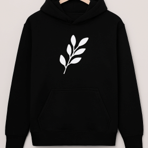 Comfortable Printed Black Hoodie for Men – Premium Fabric & Fit