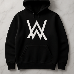 New Summer Collection Full Black Hoodie with WA Print for Men and Boys – Comfortable, Fashionable & Casual Wear