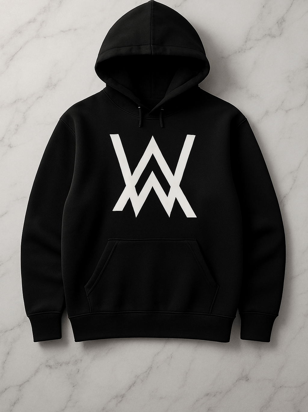 New Summer Collection Full Black Hoodie with WA Print for Men and Boys – Comfortable, Fashionable & Casual Wear