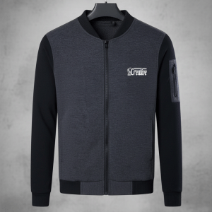 New Winter Collection Charcoal Grey “Be Creative” Printed Zipper Jacket for Men & Boys – French Fleece, Premium Quality, Stylish & Comfortable Winter Wear
