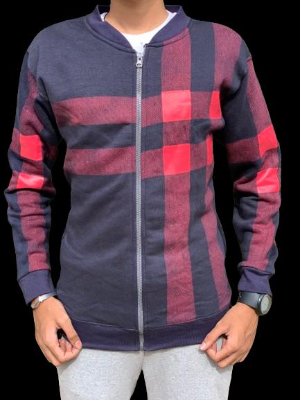 Men's Stylish Zipper Jacket with Contrast Checked Zipper | Jacket For Men's & Boys | Stylish Jacket For Formal & Casual Wear | Checked Design Jacket - Image 2