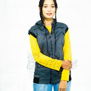 Winter Collection Dark Grey Sleeveless Jacket for Women | Stylish & Warm Body Warmer | Trendy Winter Layering Outerwear