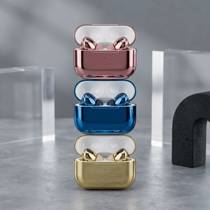 Premium AirPod Pro 2 Glossy Edition - Stylish Shining Wireless Earbuds with High-Fidelity Sound - Without Box - Random Color - Image 5