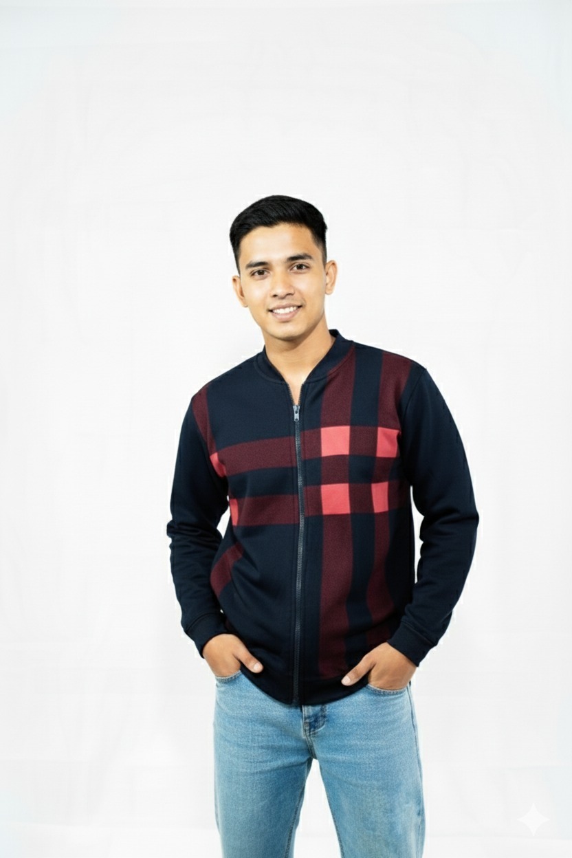 Classic Winter Jacket For Men Zipper Style Stay Warm And Stylish | Comfortable Fleece Material - Image 2