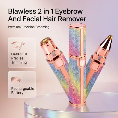 Flawless 2-in-1 USB Rechargeable Eyebrow Trimmer & Shaver (HX-203B) - Image 2