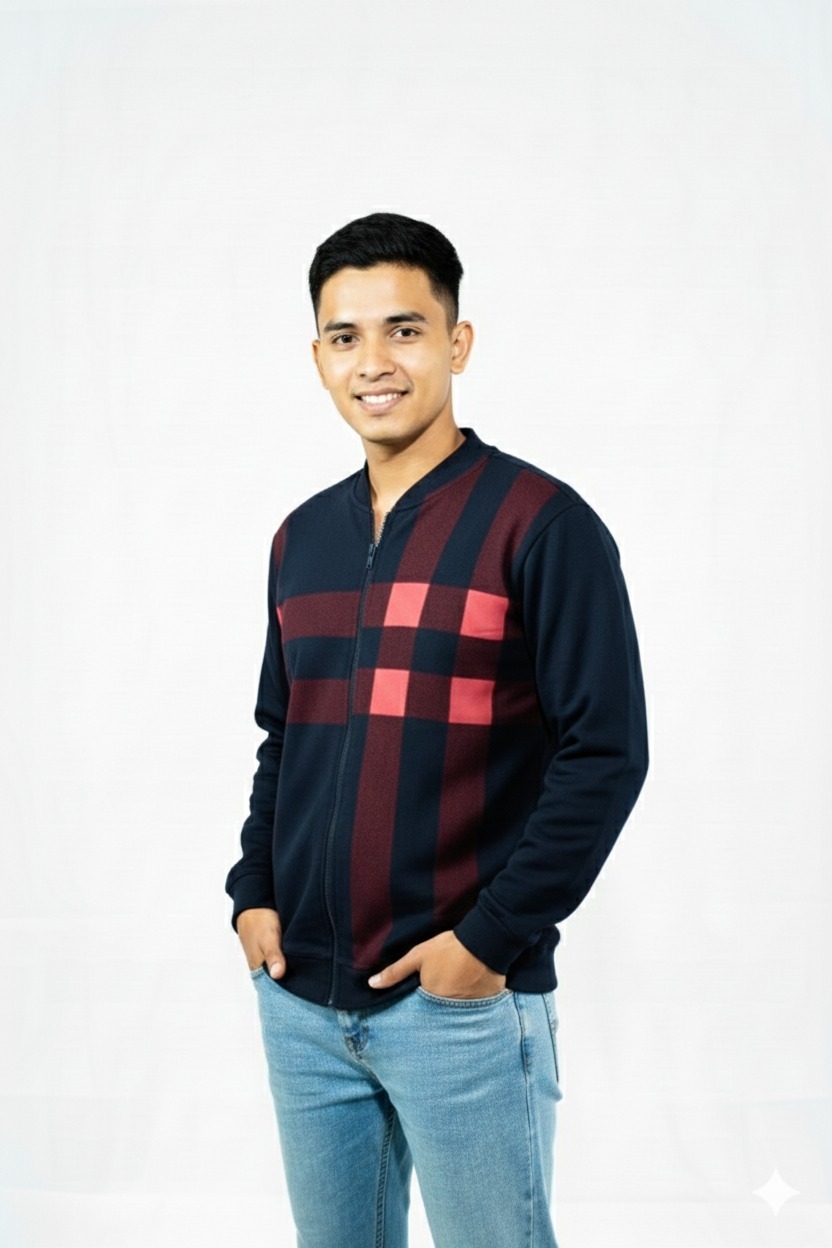 Classic Winter Jacket For Men Zipper Style Stay Warm And Stylish | Comfortable Fleece Material - Image 5