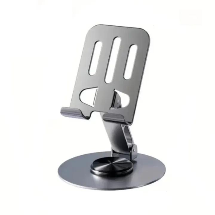 ZY034 Adjustable Desktop Mobile Phone Holder | Premium ABS Metal Biaxial Bracket Stand | 360 Degree Rotating Universal Table Mount - Grey - Image 5