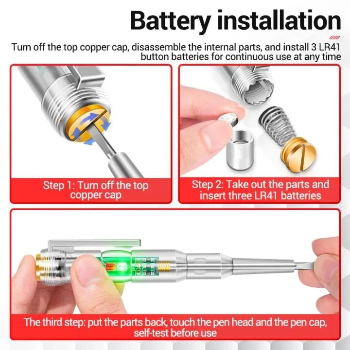 Smart Electric Voltage Tester Pen with Screwdriver Function | AC/DC Circuit Tester with LED Indicator - Image 4