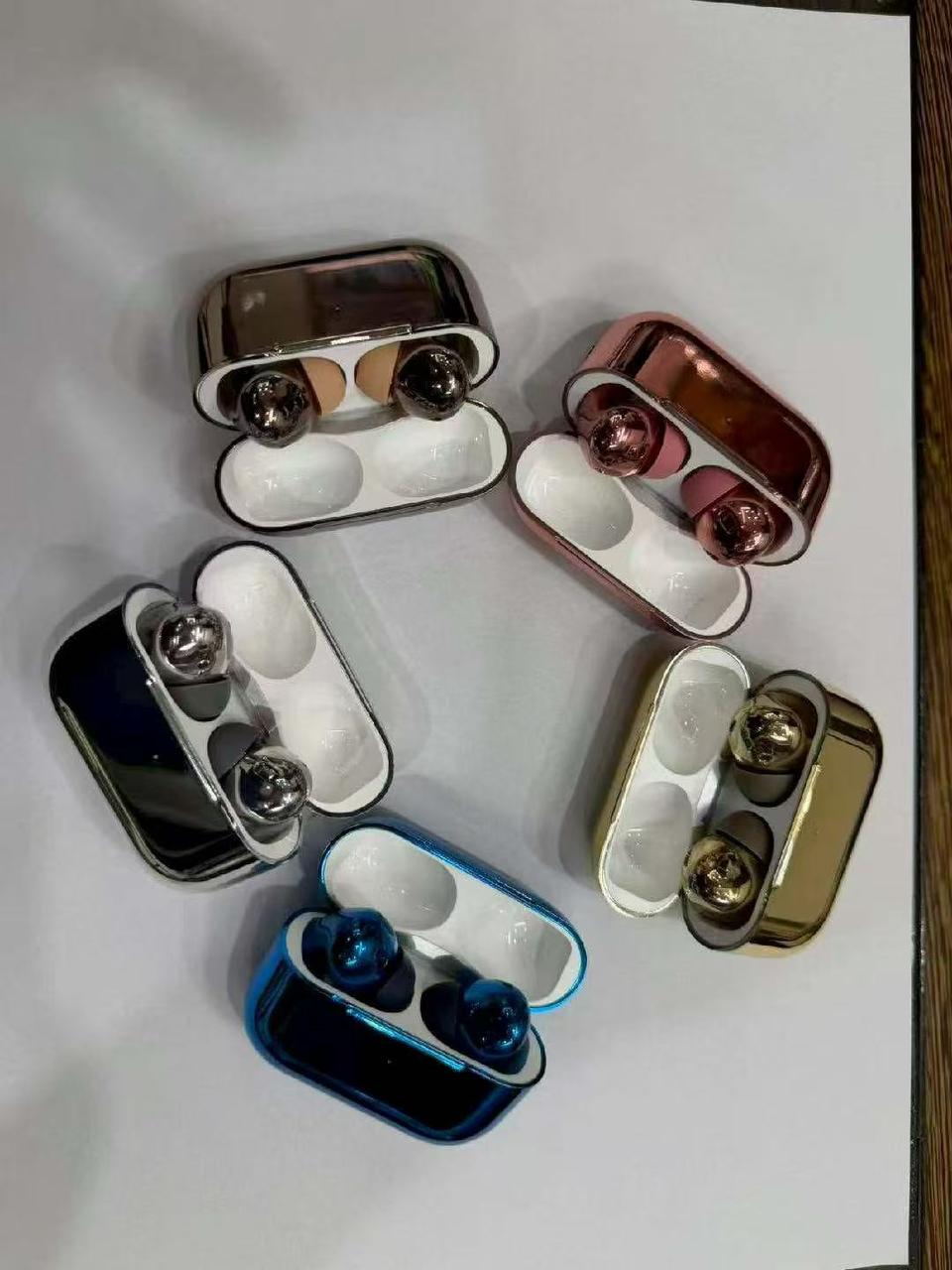 Premium AirPod Pro 2 Glossy Edition - Stylish Shining Wireless Earbuds with High-Fidelity Sound - Without Box - Random Color - Image 4
