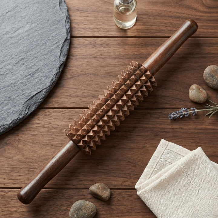 Handcrafted Wooden Thighs and Calves Massager – Reflexology & Muscle Roller - Image 4