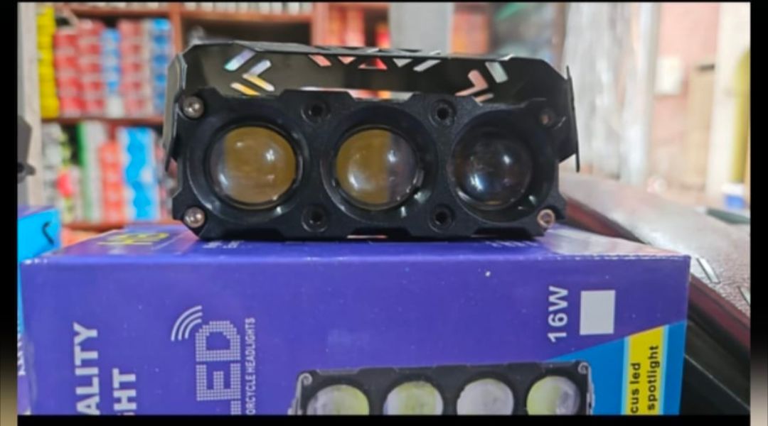 Motorcycle 3-Lens LED Auxiliary Light - Full Metal Body with Cooling Fan - Image 5