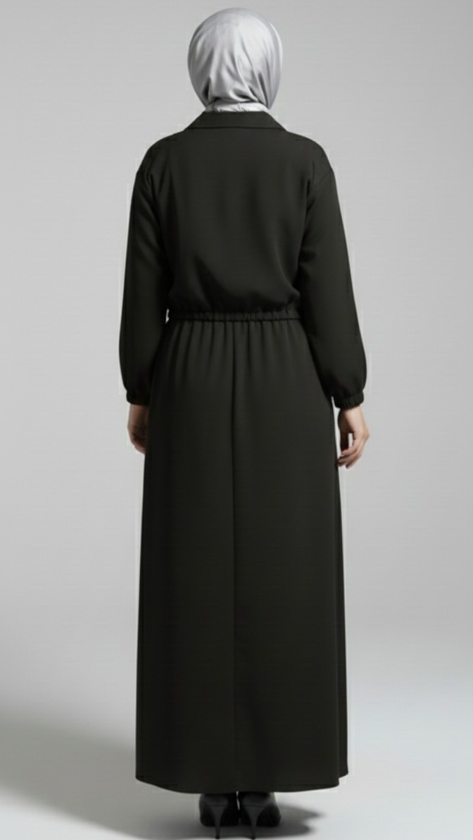 Stylish 2 Piece Set Long Frock Maxi Dress With Matching Zipper Jacket Premium Quality - Image 9