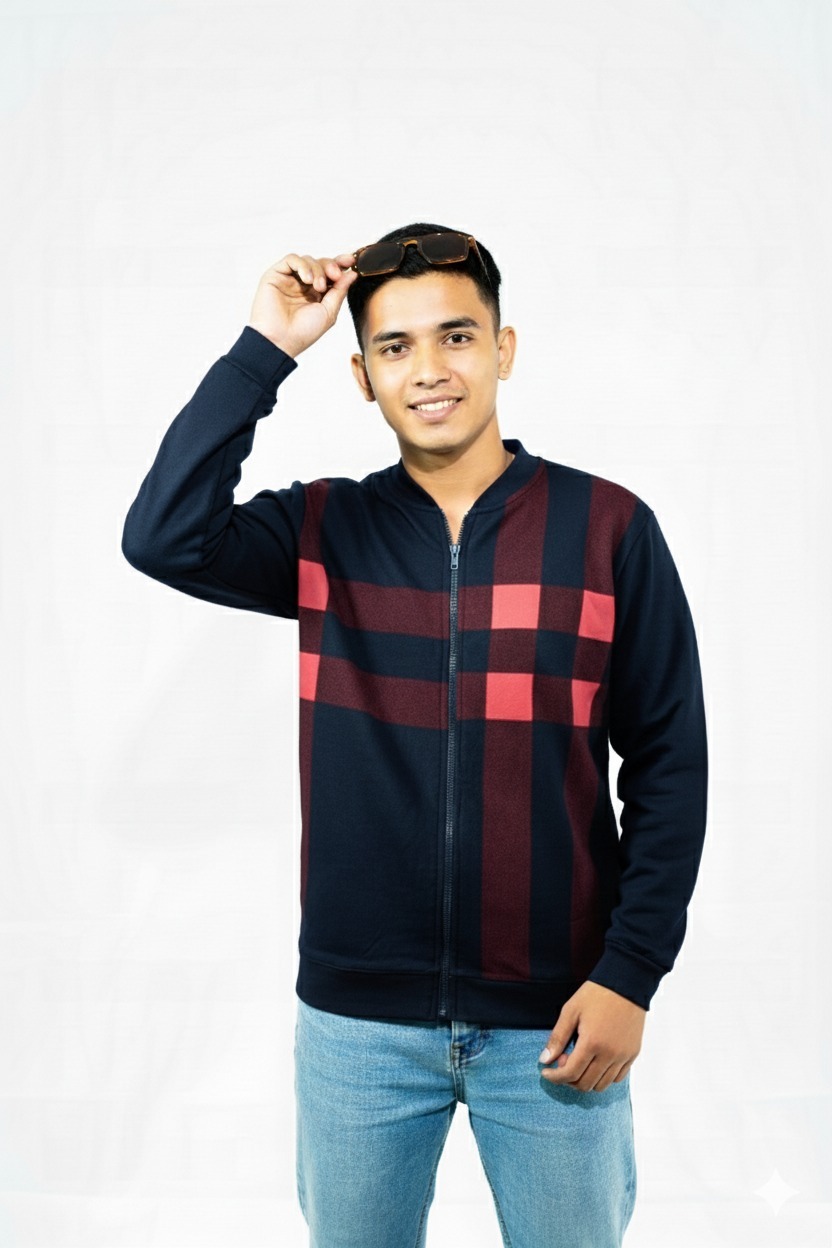 Classic Winter Jacket For Men Zipper Style Stay Warm And Stylish | Comfortable Fleece Material - Image 6