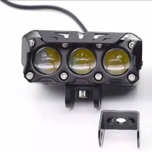 Motorcycle 3-Lens LED Auxiliary Light - Full Metal Body with Cooling Fan