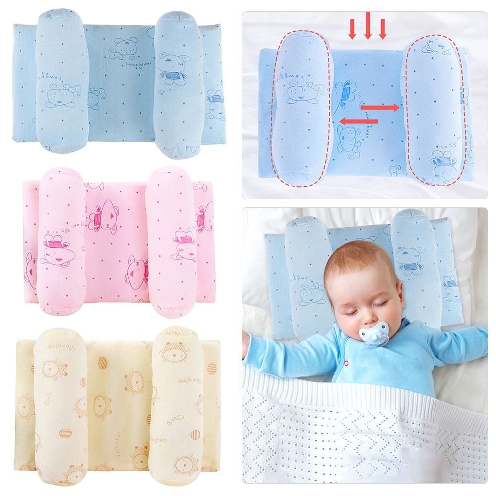 Soft Head Shaping Newborn Pillow for Flat Head Prevention, Breathable & Portable Infant Cushion - Baby Head Shaping Pillow - Adjustable Newborn Baby Head Shaping Pillow ( Random Color & Design ) - Without Box - Image 3